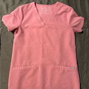 Figs Casma Scrub Top in Chalk Pink